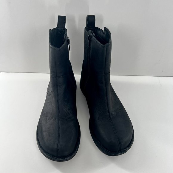 Merrell Travvy Black Leather Waterproof Boots Size 7.5 Bootie Mid Calf Size Zipp - Picture 9 of 14